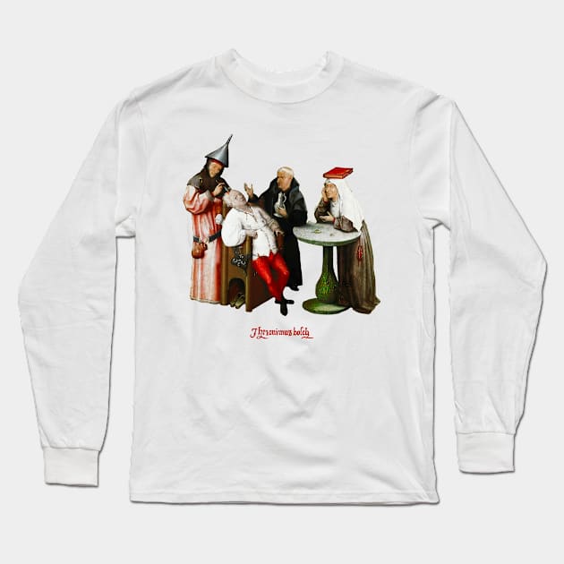 Extracting the stone of madness - Hieronymus Bosch Long Sleeve T-Shirt by ArtOfSilentium